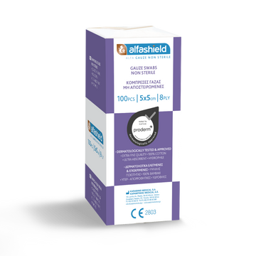 Alfashield Γάζες Μη Αποστειρωμένες 5x5cm 8ply 100 τεμάχια